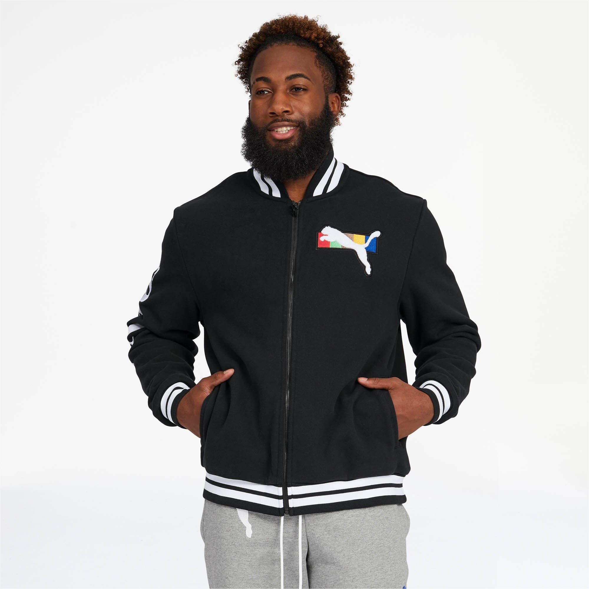 [596565-01] Mens Puma Fashion Geek Varsity Jacket - sneakAR