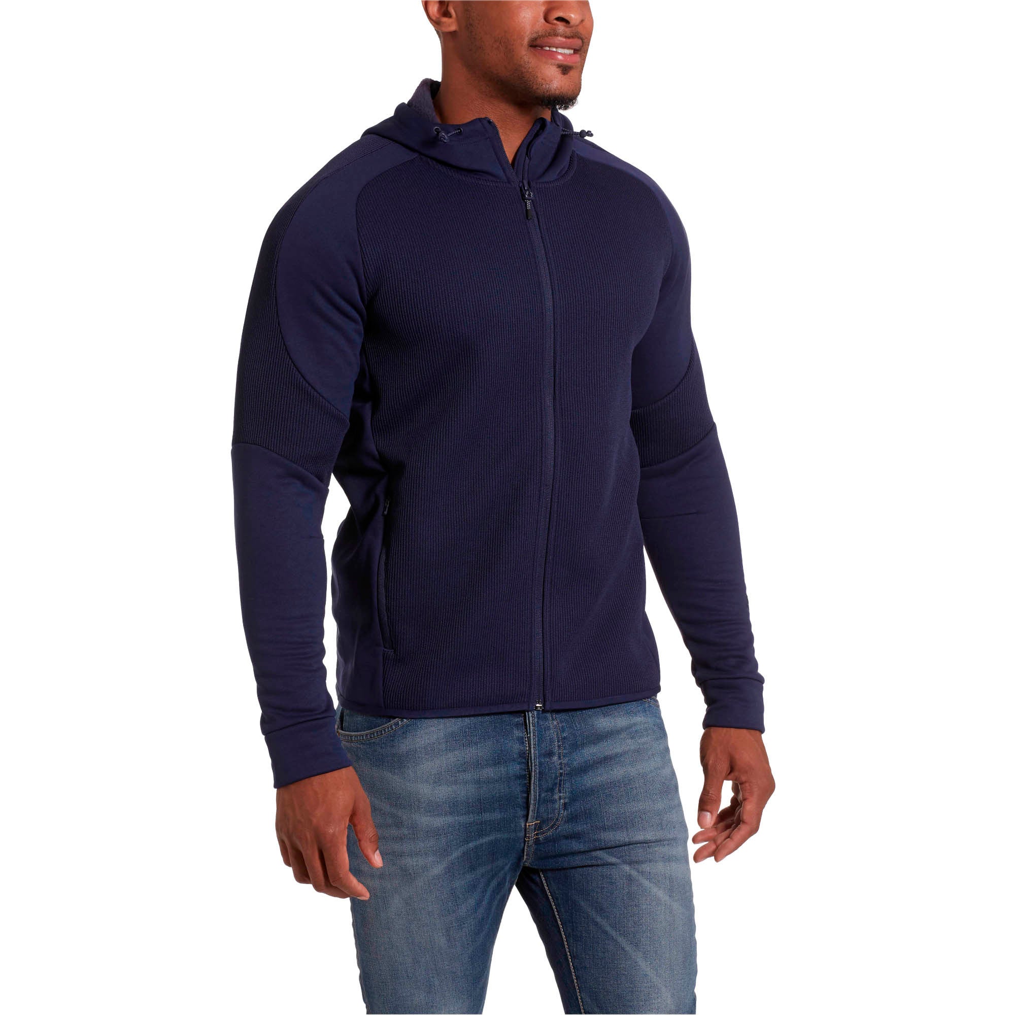 [855631-06] Mens Puma Evostripe Hybrid Hooded Jacket