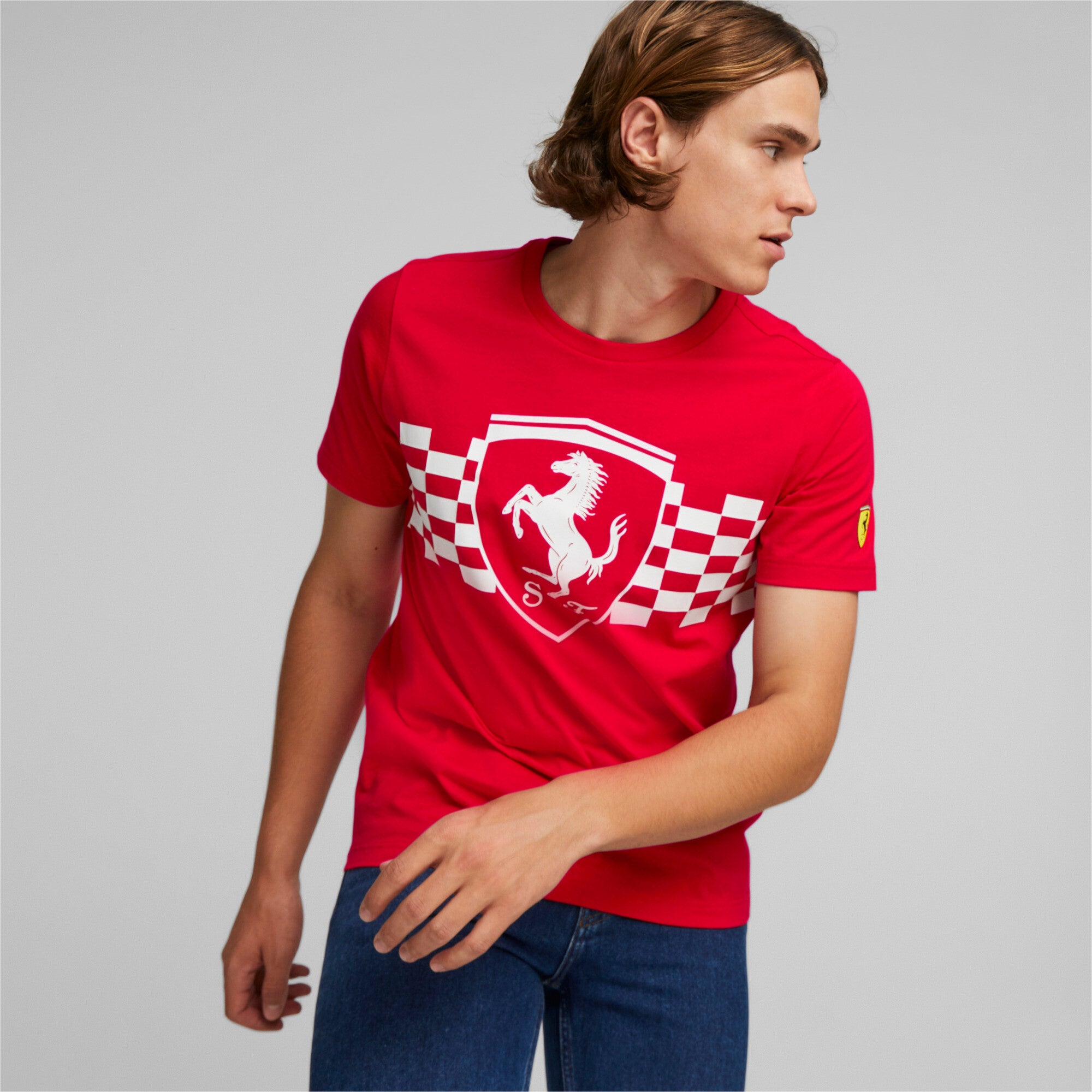 [535849-02] Mens Puma FERRARI RACE TONAL BIG SHIELD TEE