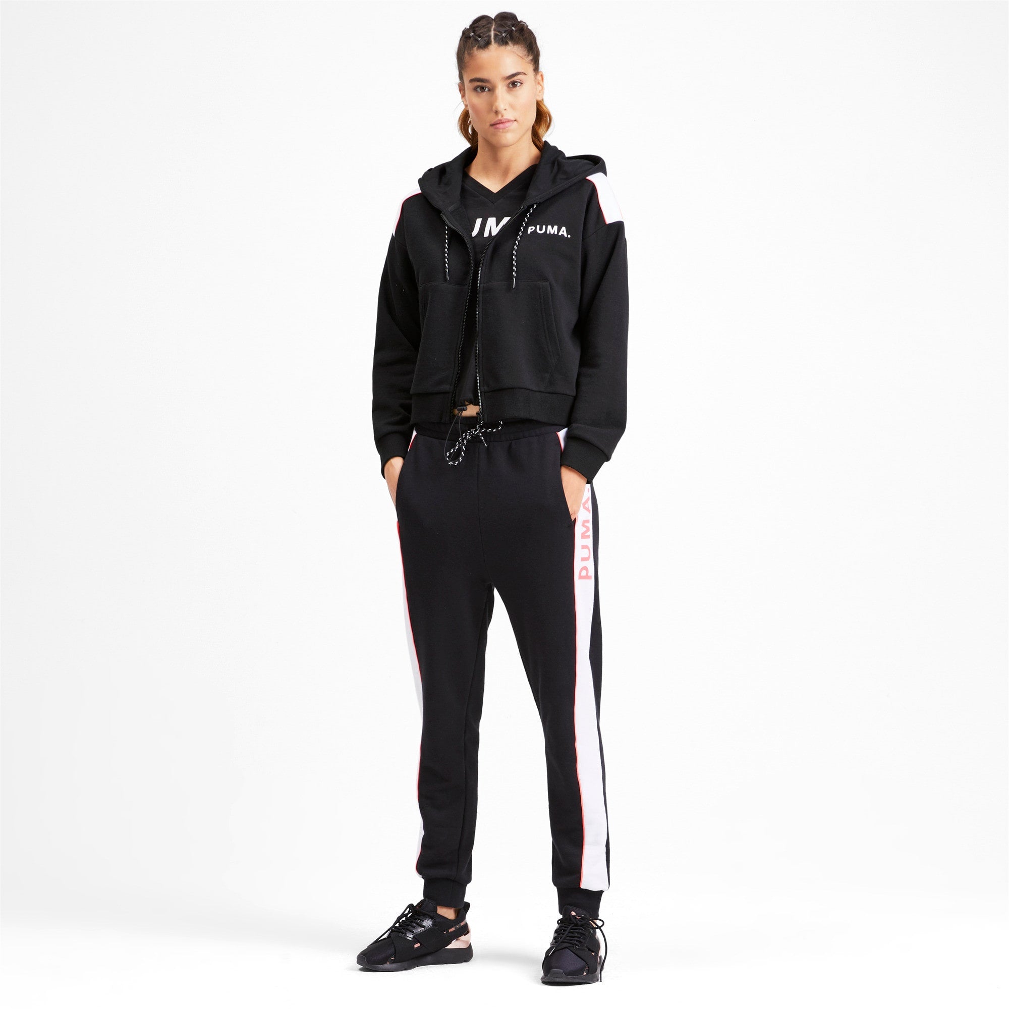 [595744-01] Womens Puma CHASE CROPPED FULL ZIP HOODY