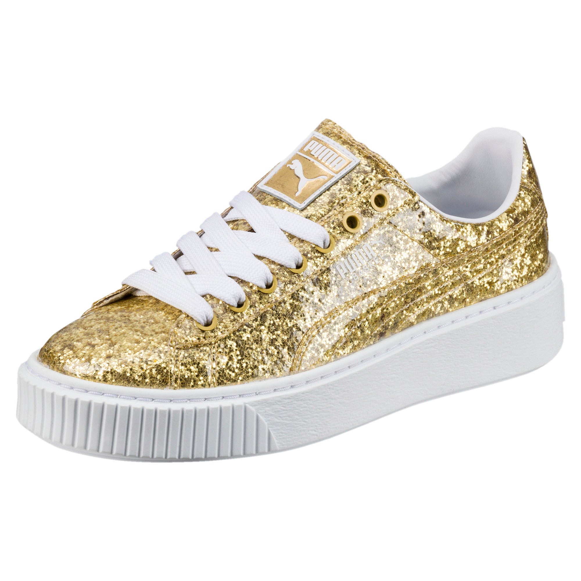 [364093-02] Womens Puma Basket Platform Glitter