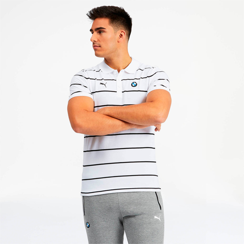 [595456-02] Mens Puma BMW Motorsport Striped Polo