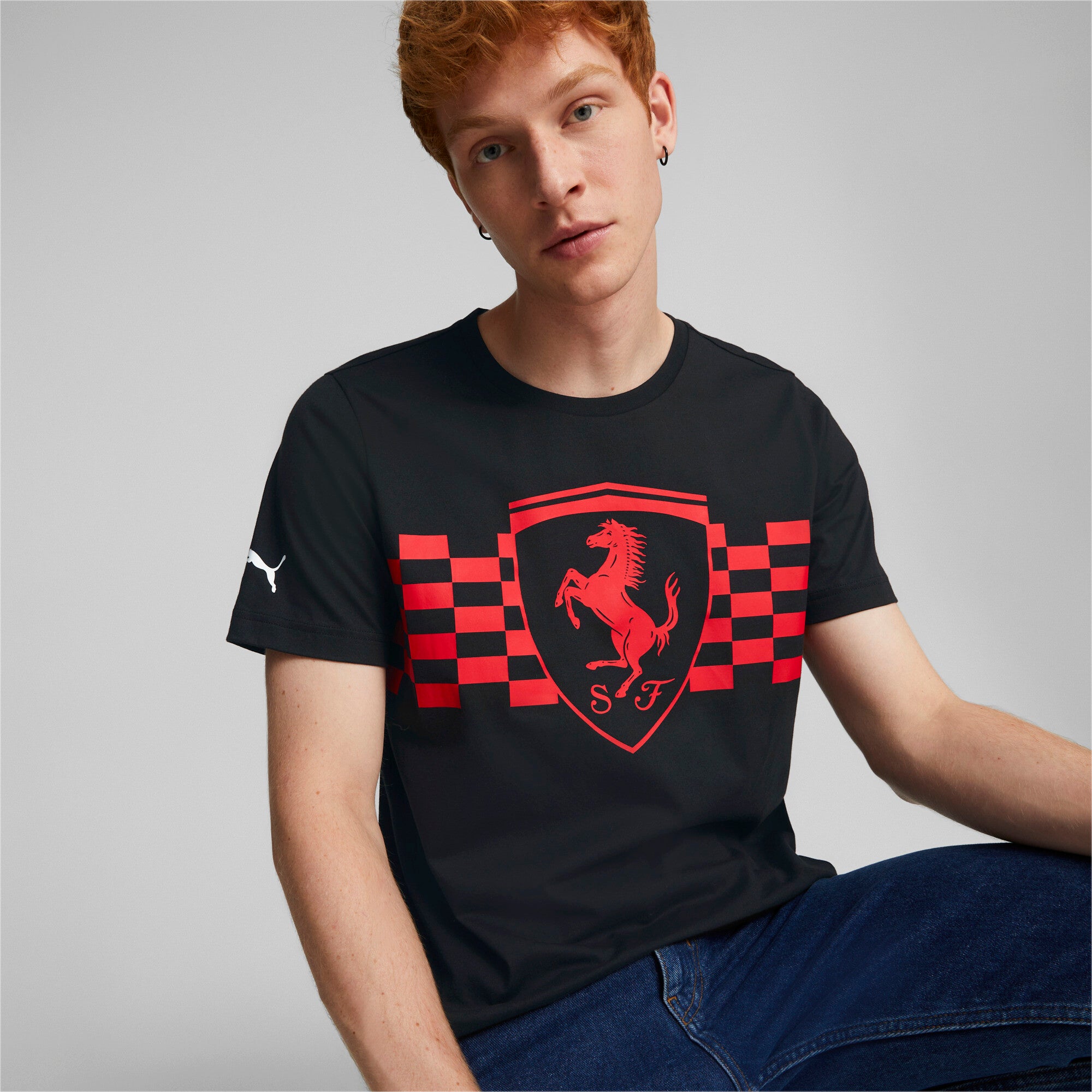 [535849-01] Mens Puma FERRARI RACE TONAL BIG SHIELD TEE