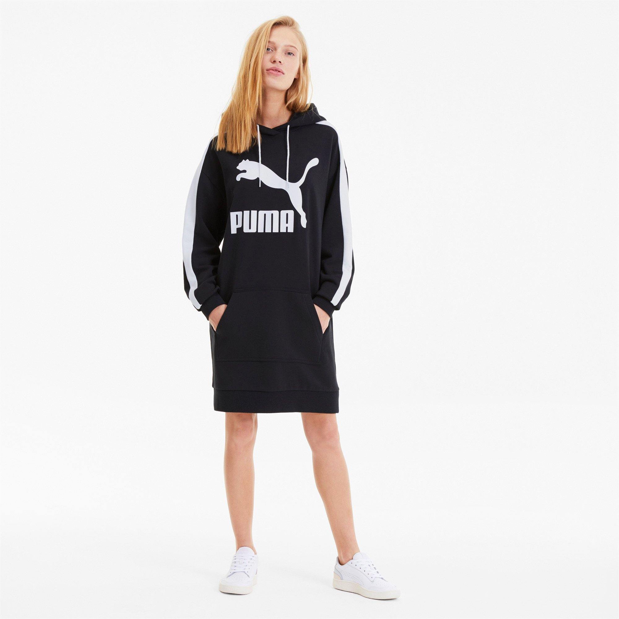 [597051-01] Womens Puma Classics T7 Hooded Dress - sneakAR