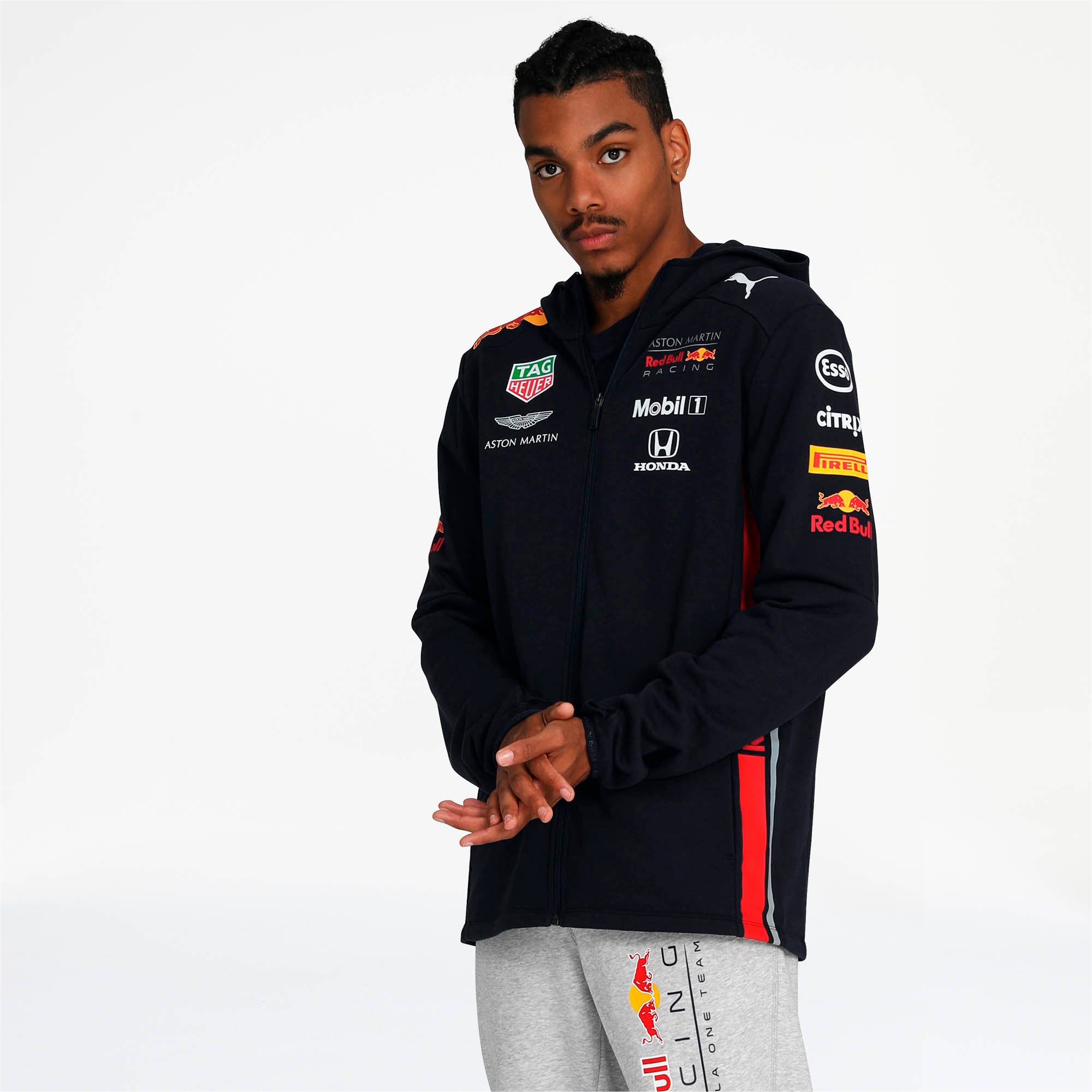 [762518-01] Mens Puma AMRBR Red Bull Team Hooded Sweat Jacket