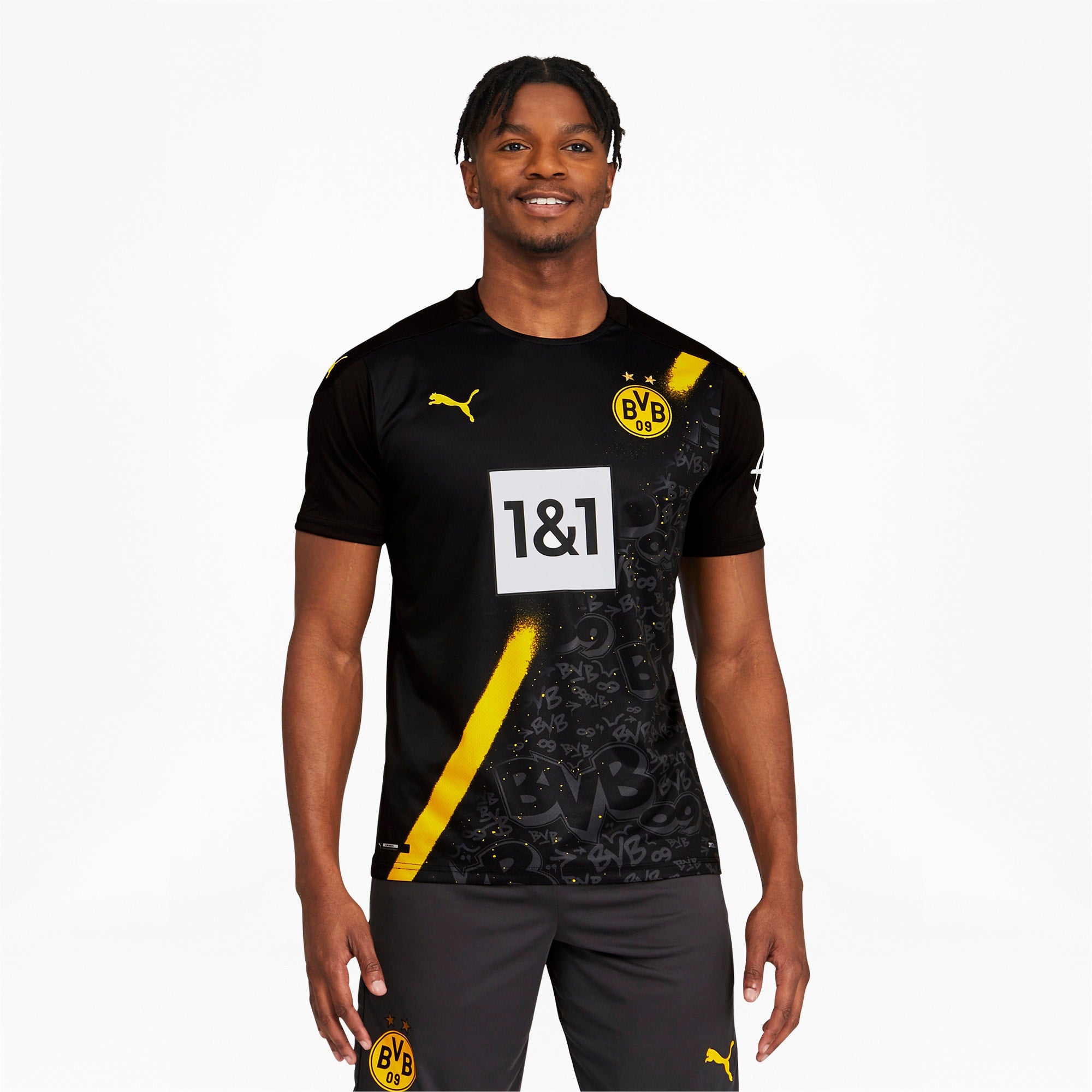 [757161-02] Mens Puma BVB BORUSSIA DORTMUND AWAY SHIRT REPLICA SHORT SLEEVE