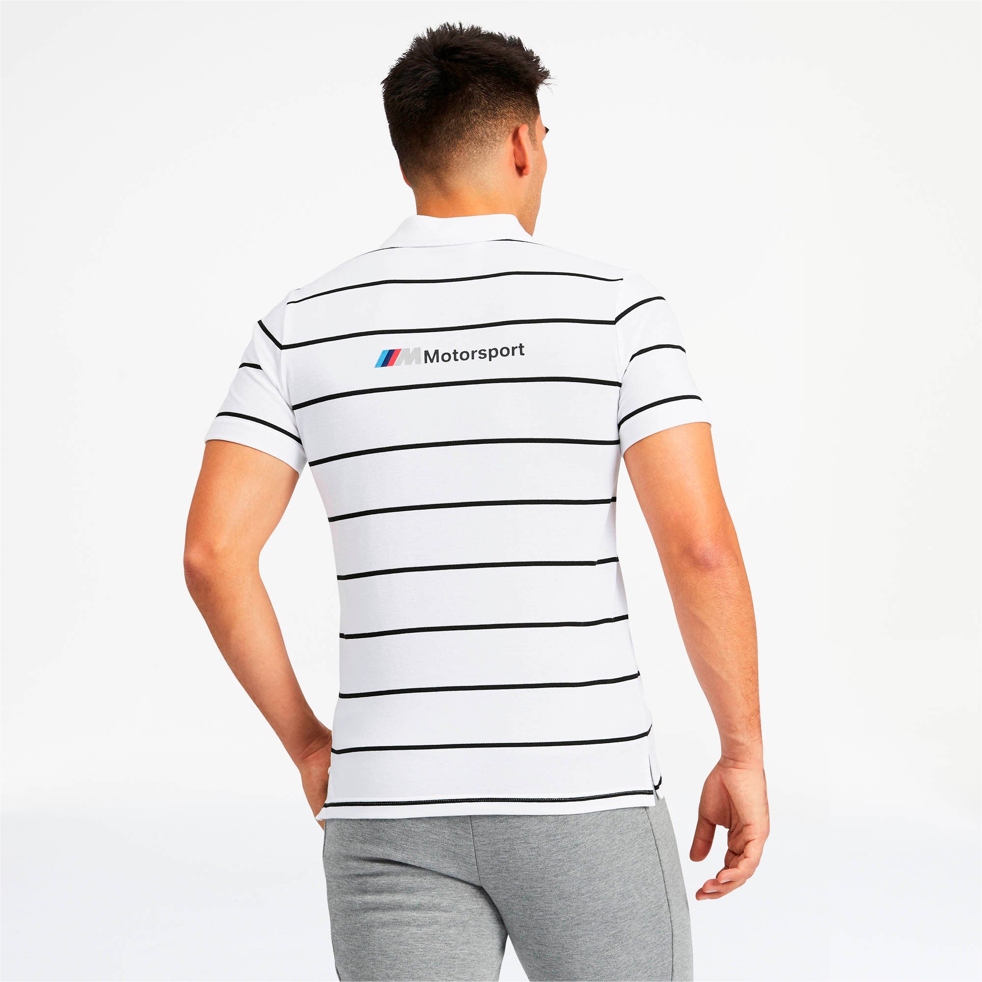 [595456-02] Mens Puma BMW Motorsport Striped Polo