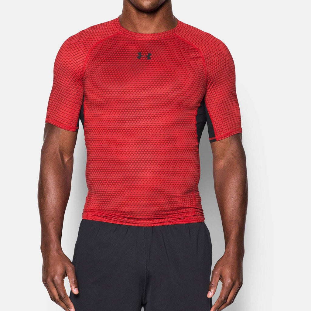 [1257477-602] Mens Under Armour HeatGear Armour Printed Short Sleeve Compression Shirt - sneakAR